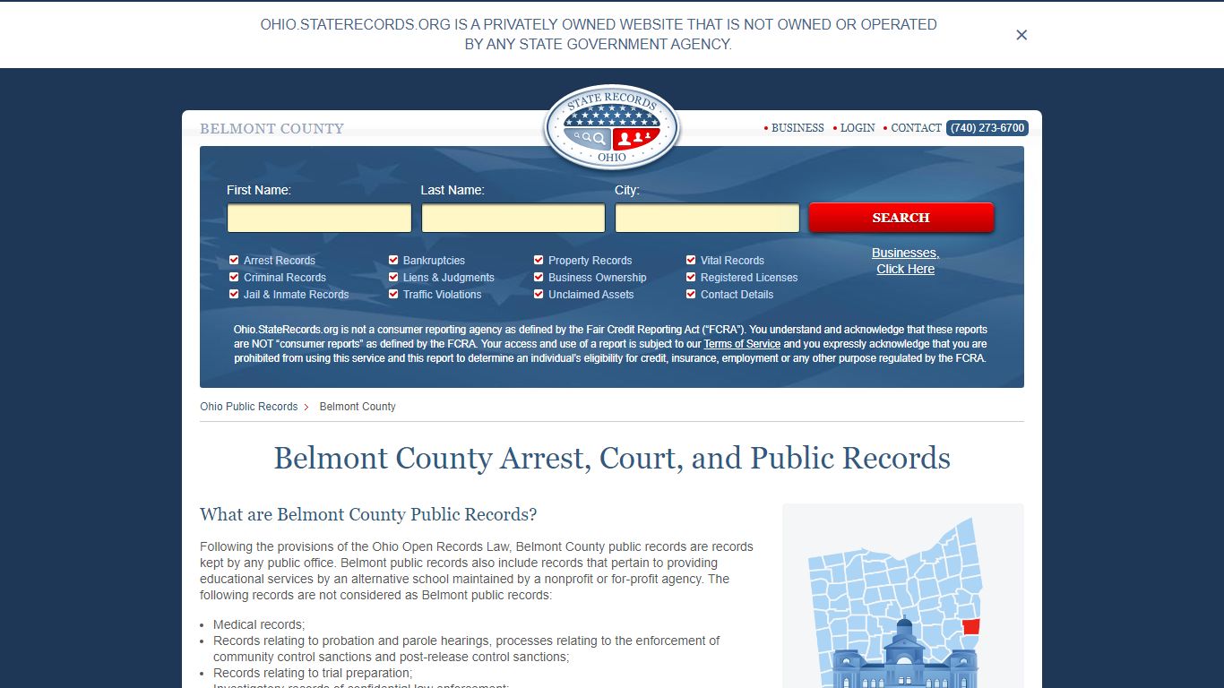 Belmont County Arrest, Court, and Public Records
